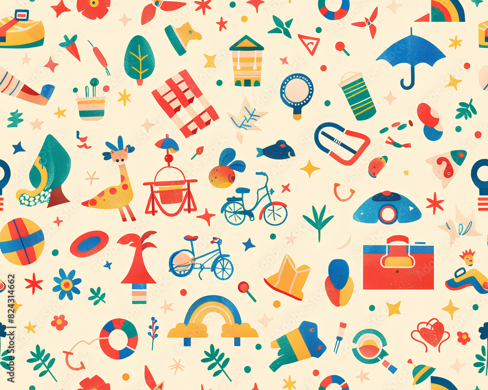 Whimsical Fun Activities Pattern Illustration
Whimsical Fun Activities Pattern Illustration