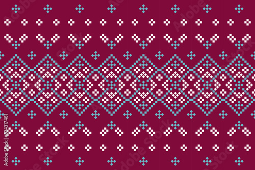 Seamless pixel fabric pattern