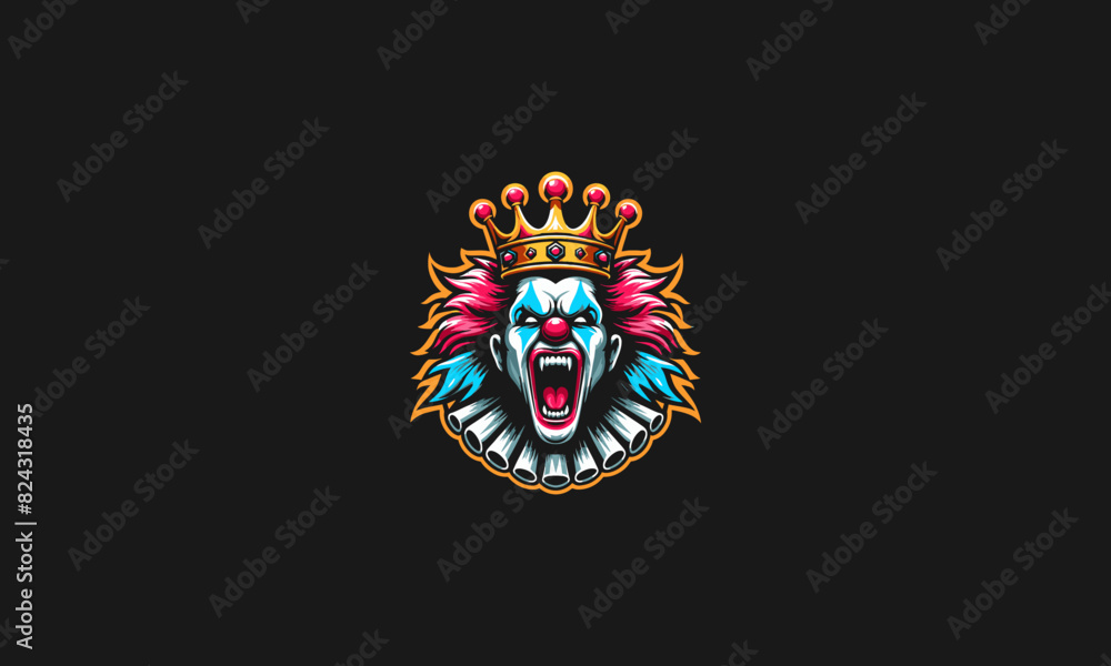 clown angry wearing crown vector flat design clown angry wearing crown vector flat design