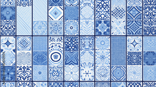 Endless Azure: Seamless Azulejo Patterns for Creative Freedom