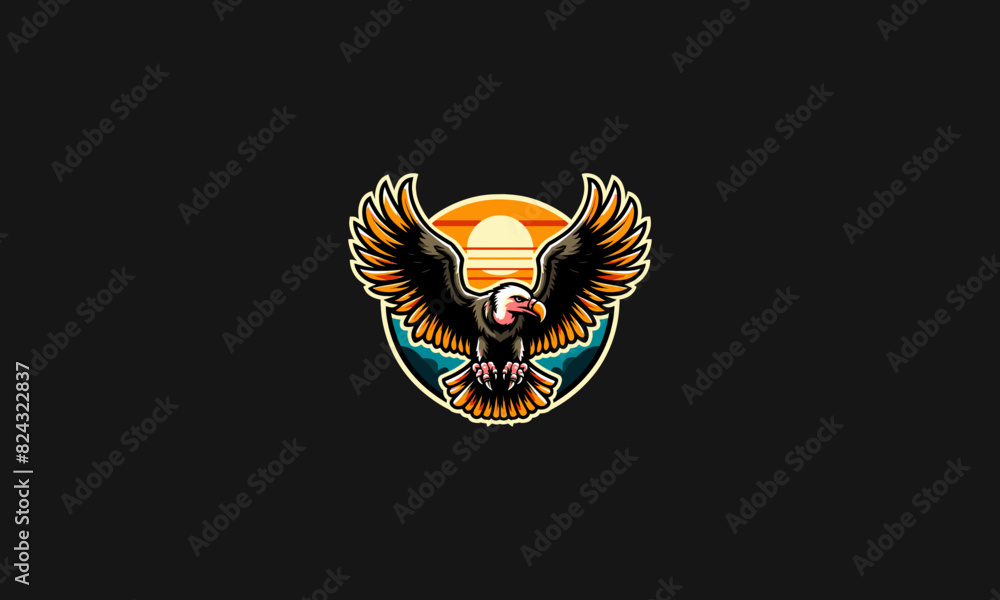 flying vulture vector illustration mascot flat design flying vulture vector illustration mascot flat design