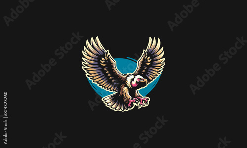 flying vulture vector illustration mascot flat design