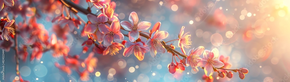 Magical blossoming tree with colorchanging flowers, top view, Enchanted bloom, advanced tone, Triadic Color Scheme Magical blossoming tree with colorchanging flowers, top view, Enchanted bloom, advanced tone, Triadic Color Scheme