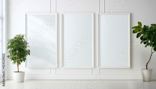 white room and white frame