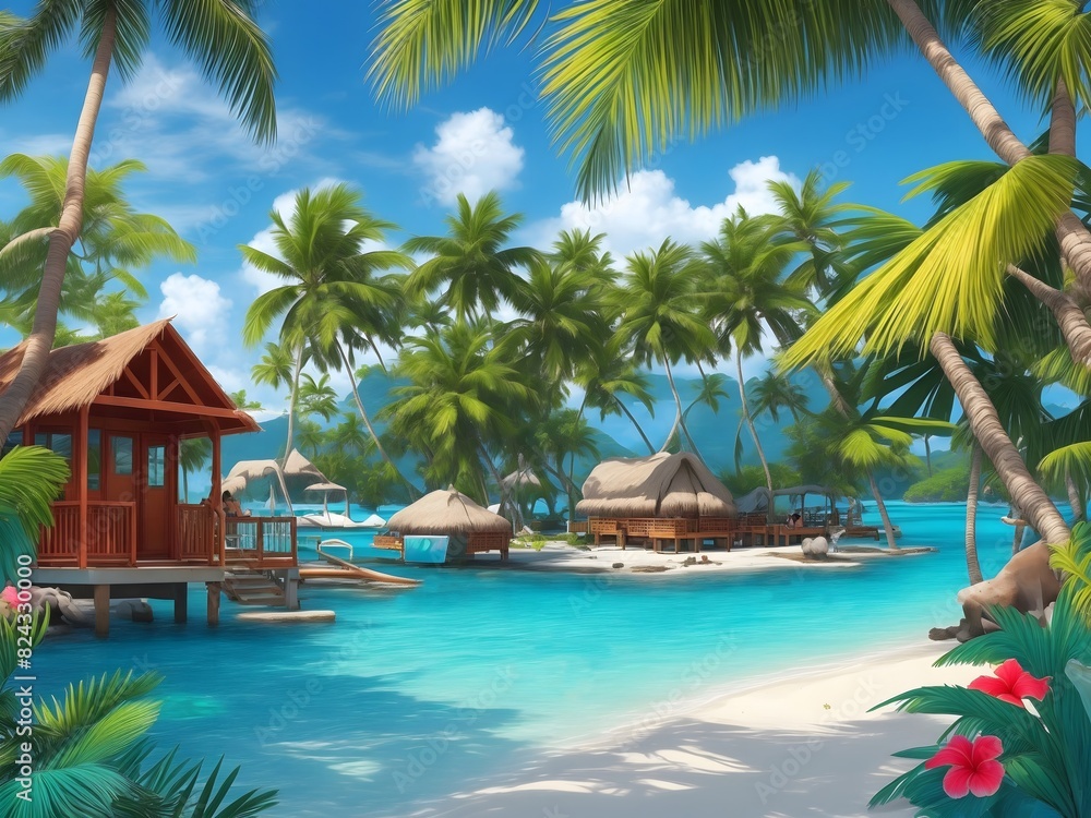 Tropical Beach With Palm 