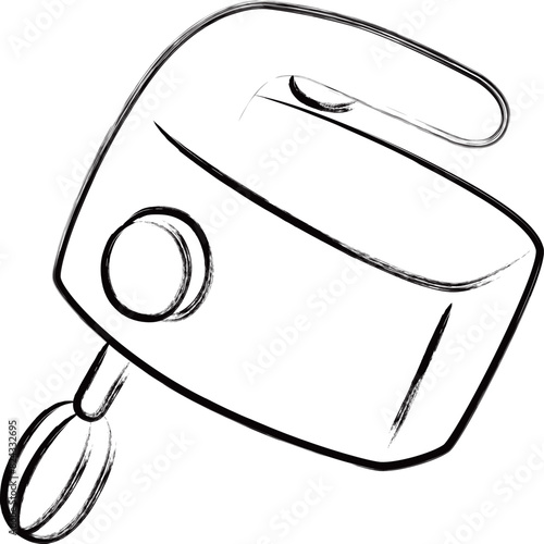 筆書き単品アイコン　泡立て機