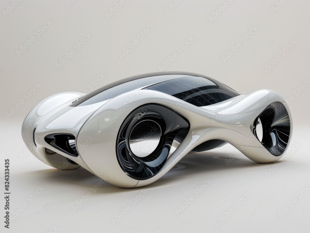 A surreal sports car model with digitally generated images A surreal sports car model with digitally generated images