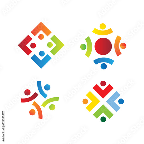 colored abstract logos set vector eps 10