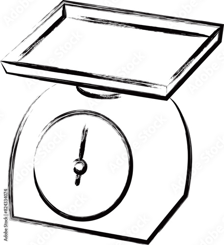 筆書き単品アイコン　計量器