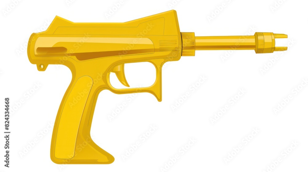 Yellow icon of glue gun on white background. Ideal for sealing and renovation projects. Yellow icon of glue gun on white background. Ideal for sealing and renovation projects.