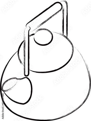 筆書き単品アイコン　やかん