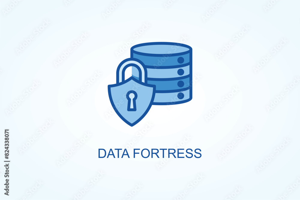 Data Fortress vector or logo sign symbol illustration Data Fortress vector or logo sign symbol illustration