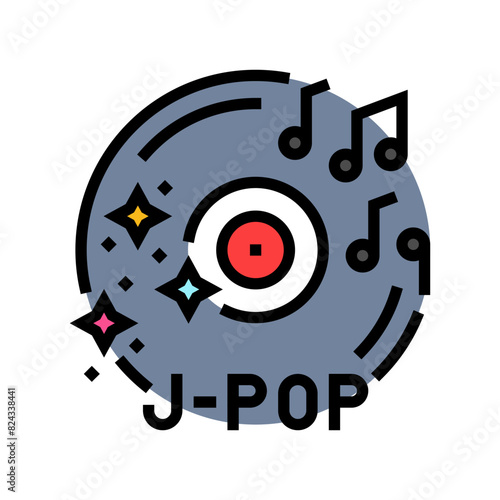 jpop otaku color icon vector. jpop otaku sign. isolated symbol illustration