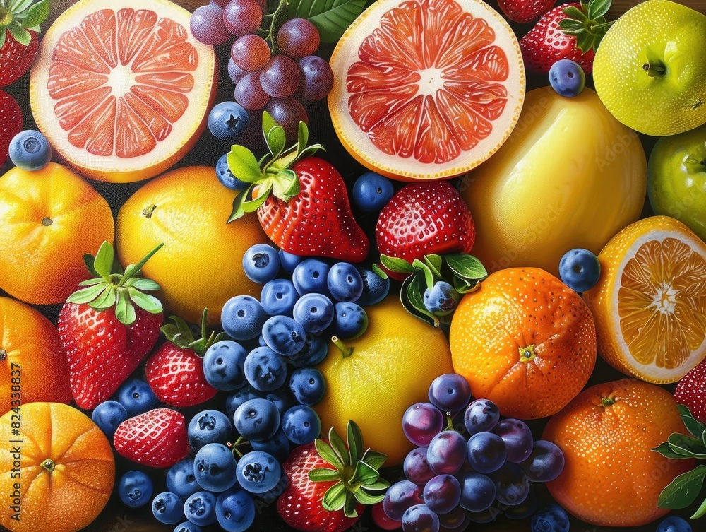 Orange slices and bananas, grapes Orange slices and bananas, grapes