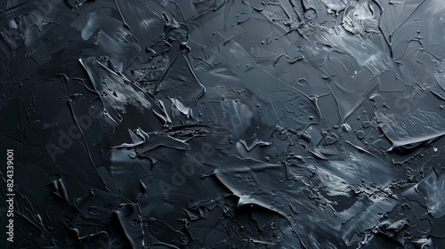 Dark gray surface with white border, paint streaking from top left to bottom right, isolated background and studio lighting to highlight detail