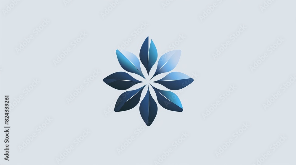 Abstract Blue Geometric Flower Abstract Blue Geometric Flower