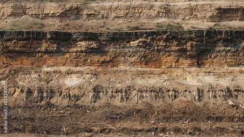 A silent witness to the passage of time with each layer of loess soil representing a different era. photo