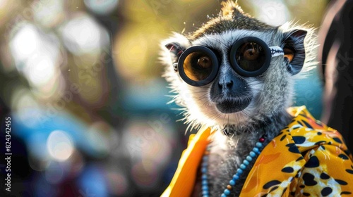 Realistic animal portrait cute dressed mammal  photo