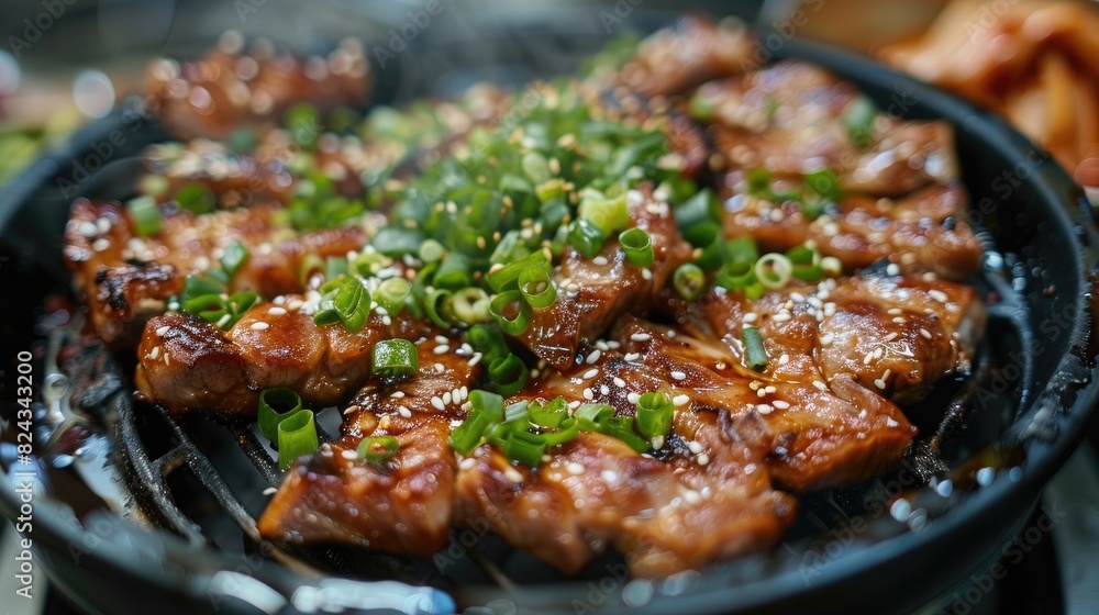 Traditionally self prepared Korean barbecued pork
