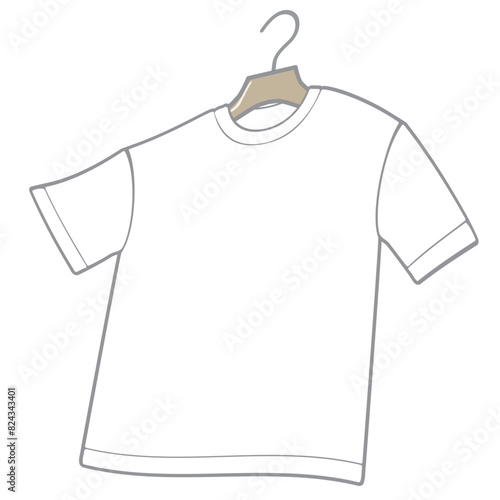 風でたなびく洗濯物（Tシャツ）のベクターイラスト