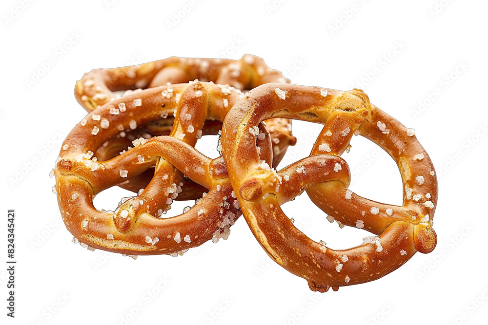 Salty pretzels, isolated on white background Salty pretzels, isolated on white background