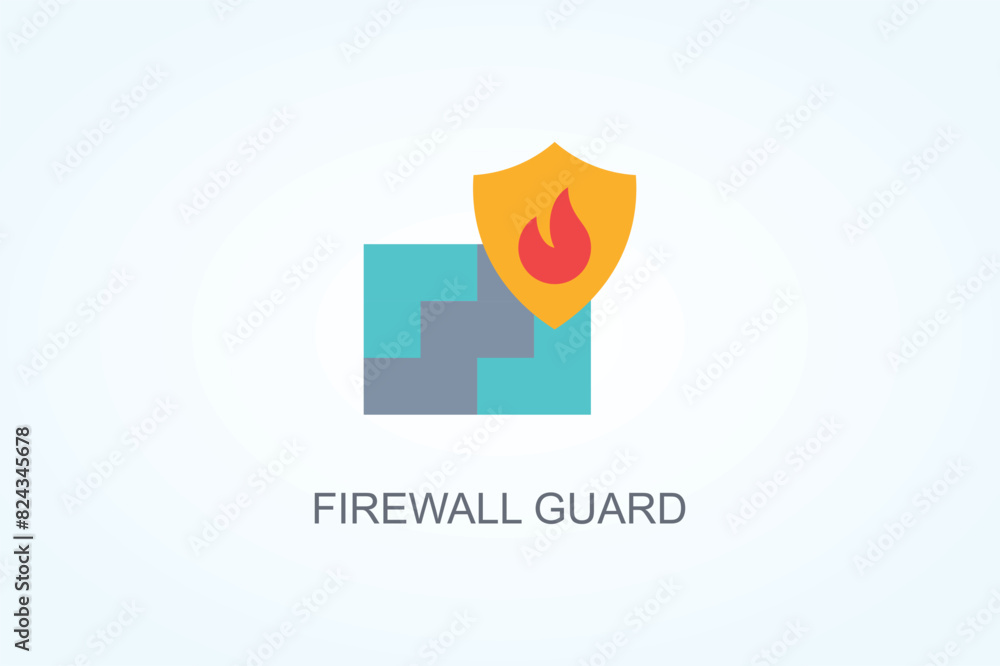 Firewall Guard Vector Or Logo Sign Symbol Illustration Firewall Guard Vector Or Logo Sign Symbol Illustration
