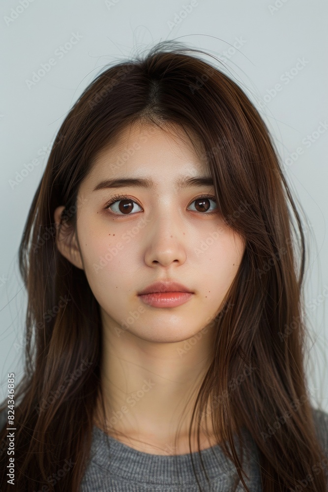 Sweet-Faced Korean Girl with Middle Part Hairstyle
Sweet-Faced Korean Girl with Middle Part Hairstyle