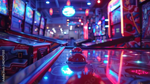 commercial photo, close-up, game room equipment, bottom view, soft light