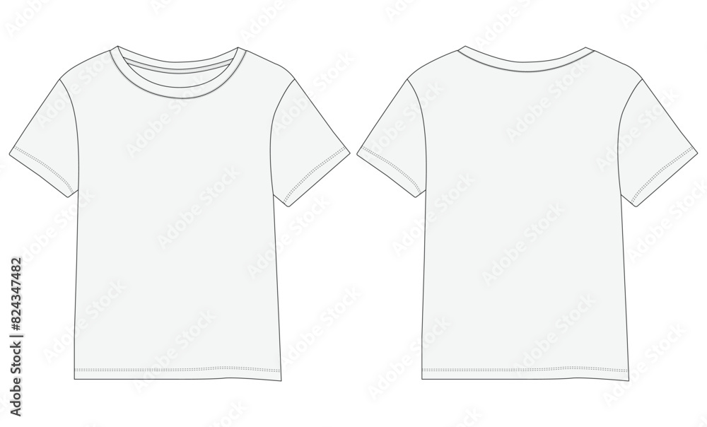 women T-shirt design template. Front and back vector. women T-shirt design template. Front and back vector.