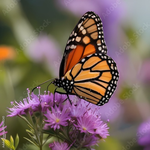 Close up of a monarch butterfly on a vibrant flower1 © Ai.Art.Creations