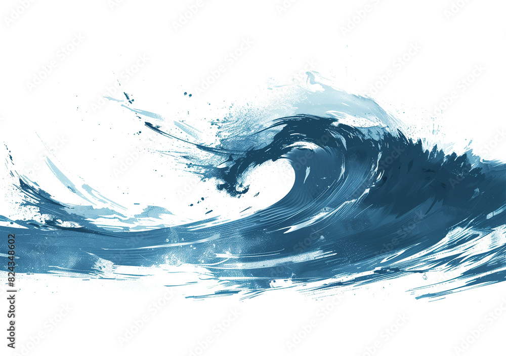In this minimalist composition, a solitary wave rises defiantly against a backdrop of white, In this minimalist composition, a solitary wave rises defiantly against a backdrop of white,