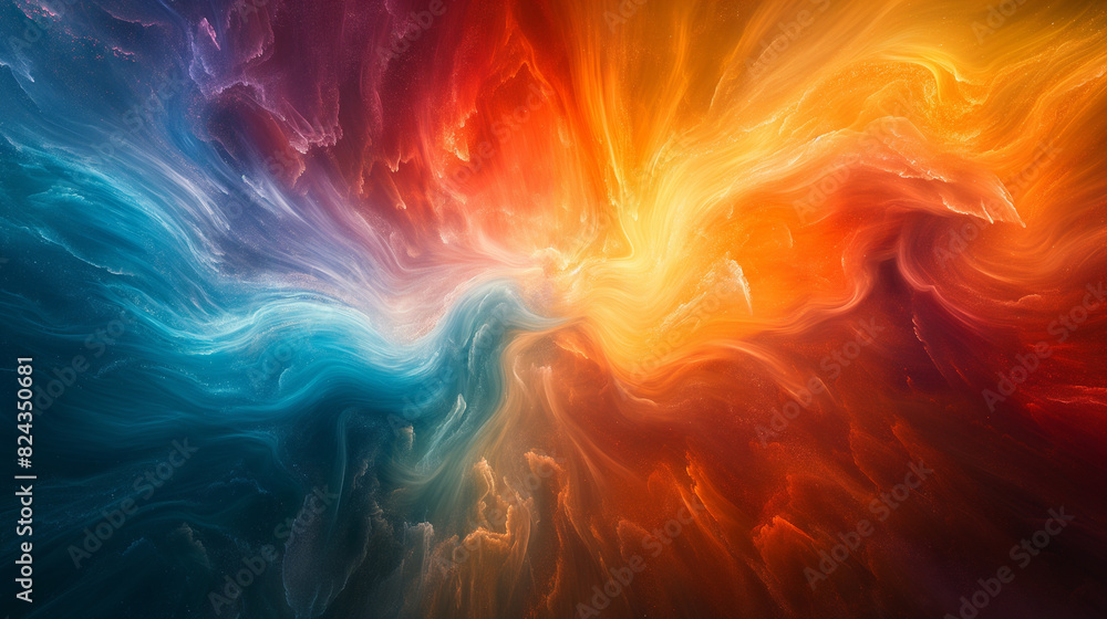Color Explosion - Explosions of colors forming abstract shapes.