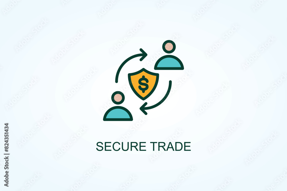 Secure Trade Vector Or Logo Sign Symbol Illustration Secure Trade Vector Or Logo Sign Symbol Illustration
