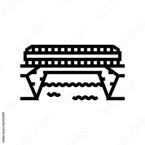 aqueduct bridge line icon vector. aqueduct bridge sign. isolated contour symbol black illustration