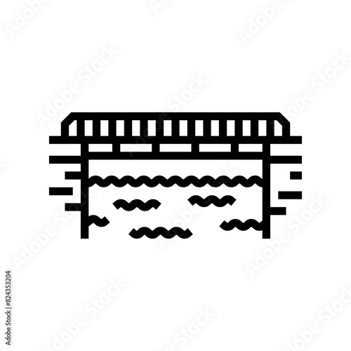 plate girder bridge line icon vector. plate girder bridge sign. isolated contour symbol black illustration