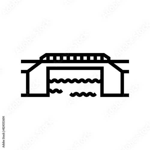 girder bridge line icon vector. girder bridge sign. isolated contour symbol black illustration