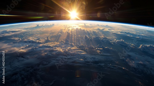 Sunrise Over Earth from Space
