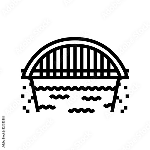 bowstring bridge line icon vector. bowstring bridge sign. isolated contour symbol black illustration