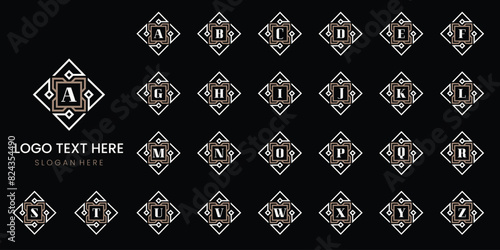 Letter a to z ornamental line logo design