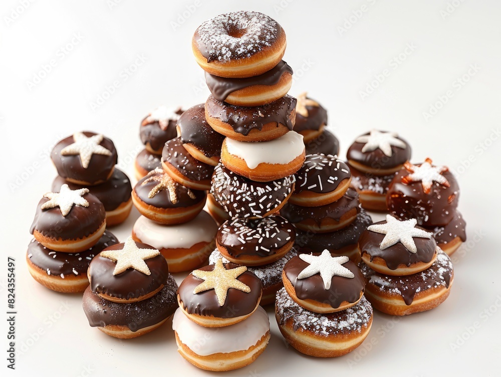 a pile of breads against a white background. a pile of breads against a white background.