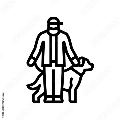 pet elderly leisure line icon vector. pet elderly leisure sign. isolated contour symbol black illustration