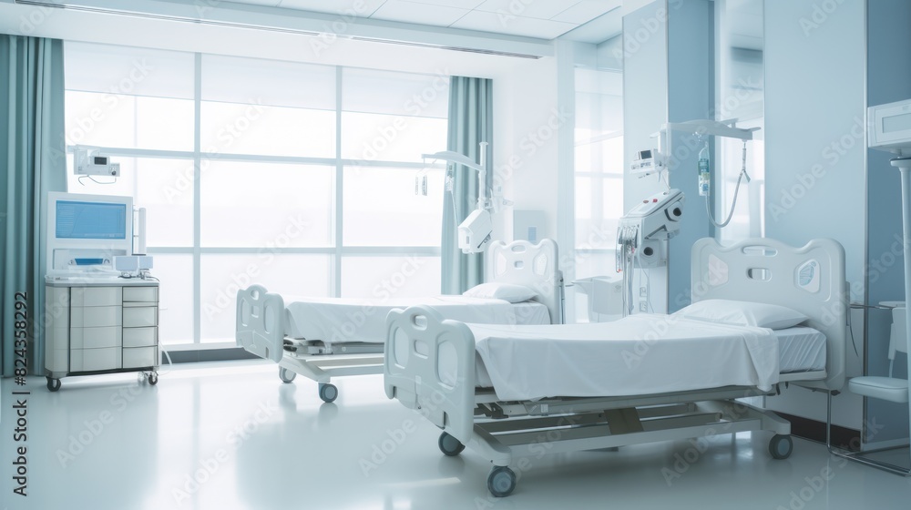 Hospital room with beds and comfortable medical equipped, Hospital room with beds and comfortable medical equipped,