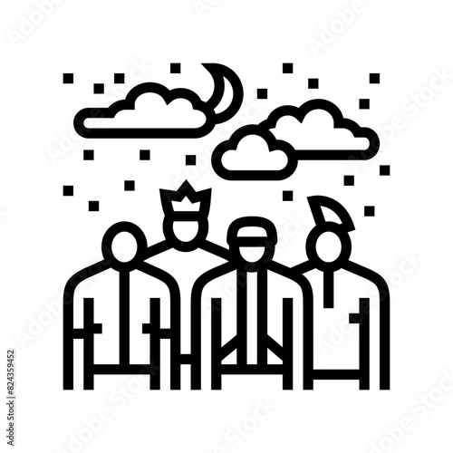 nightlife goth subculture line icon vector. nightlife goth subculture sign. isolated contour symbol black illustration