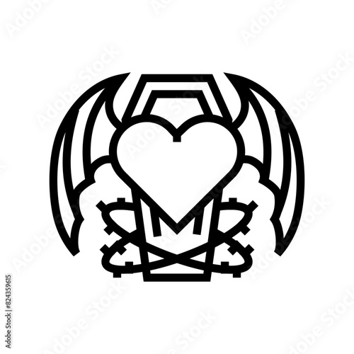 tattoos goth subculture line icon vector. tattoos goth subculture sign. isolated contour symbol black illustration
