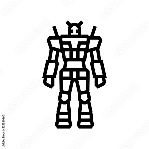 mecha otaku line icon vector. mecha otaku sign. isolated contour symbol black illustration