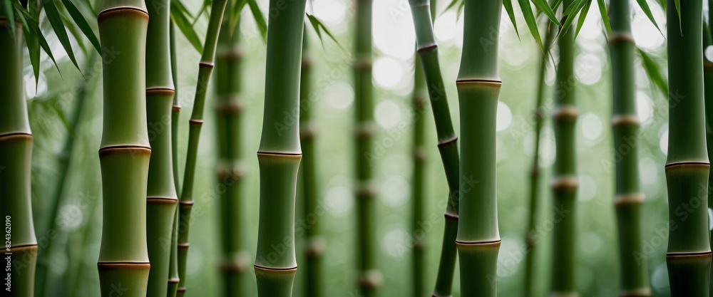 Obraz premium Asian Close-up shot of bamboo stalks with intricate