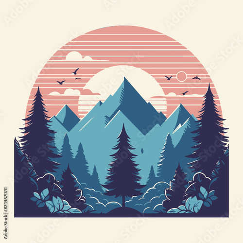 Nature Mountain Logo silhouette