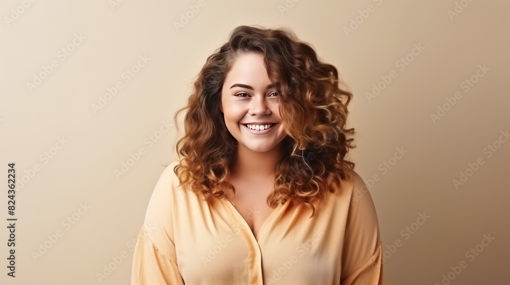 Portrait of Young plus size girl smiling happy standing Portrait of Young plus size girl smiling happy standing