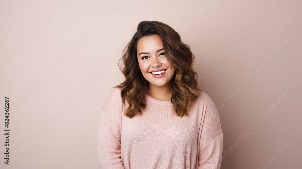 Portrait of Young plus size girl smiling happy standing Portrait of Young plus size girl smiling happy standing