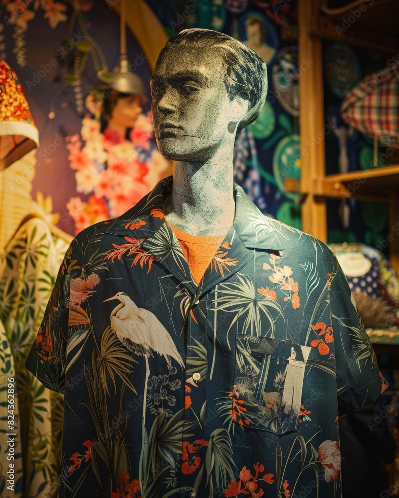 Fototapeta premium A mannequin in a vintage shirt design